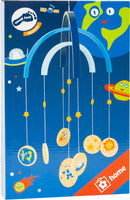 mobiel Space hout junior 49 cm blauw/blank