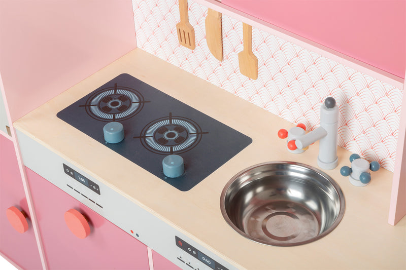Small Foot - Houten Speelkeuken Gourmet Roze, 12dlg.