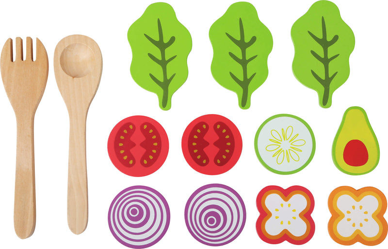 Small Foot - Houten Speeleten Salade Speelset, 15dlg,