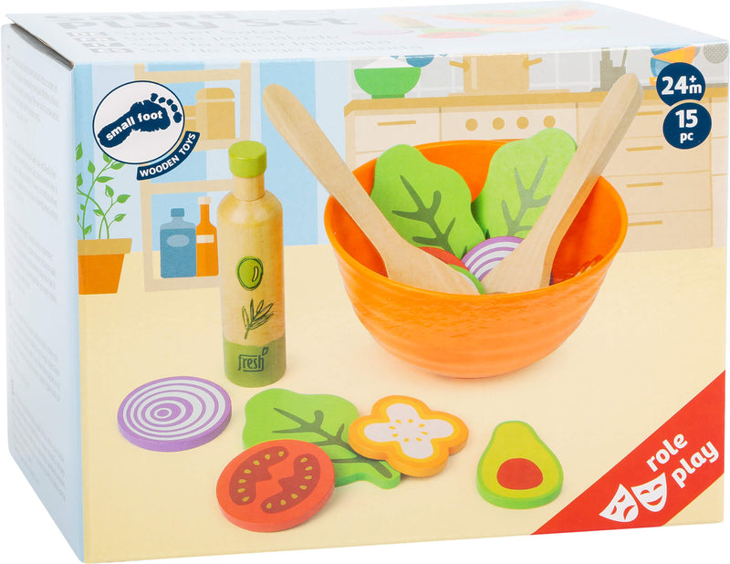 Small Foot - Houten Speeleten Salade Speelset, 15dlg,