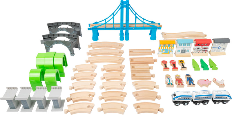 Small Foot - Houten Treinset met Brug, 60dlg.