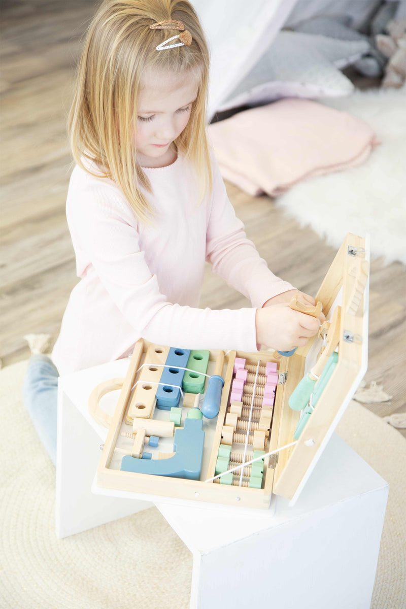 Small Foot - Houten Gereedschapskoffer Nordic, 43dlg.