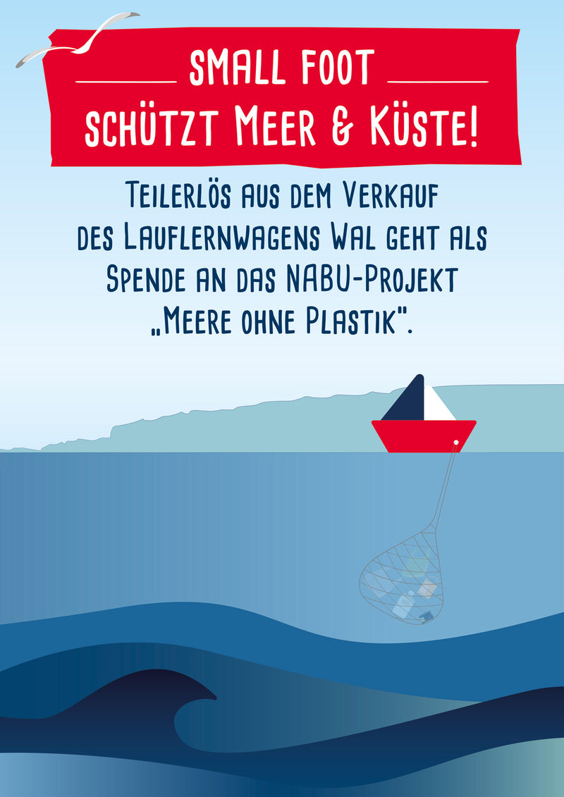 Small Foot  -  Houten Activiteiten Loopwagen Walvis