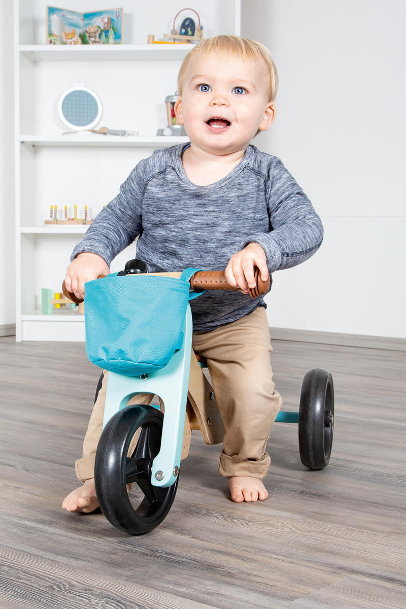 Small Foot  -  Houten Driewieler en Loopfiets 2in1 Turquoise