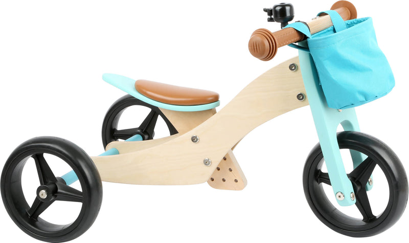 Small Foot  -  Houten Driewieler en Loopfiets 2in1 Turquoise