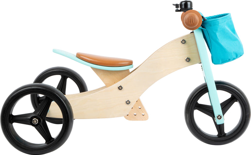 Small Foot  -  Houten Driewieler en Loopfiets 2in1 Turquoise