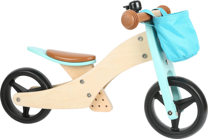 Small Foot  -  Houten Driewieler en Loopfiets 2in1 Turquoise