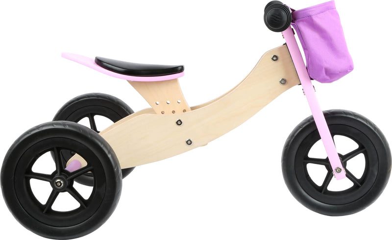 Small Foot  -  Houten Driewieler en Loopfiets 2in1 Maxi Roze
