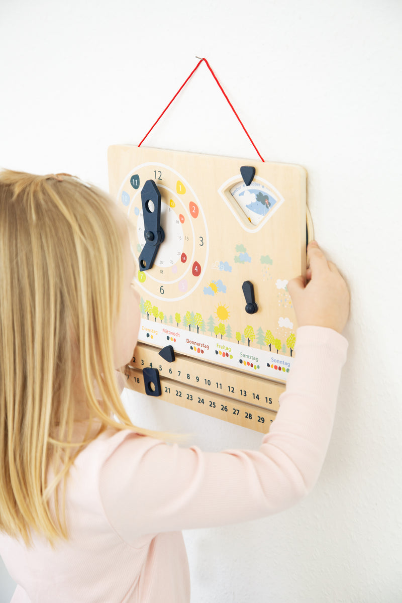 Small Foot - Houten Kalenderklok Seizoenen (Duitstalig)