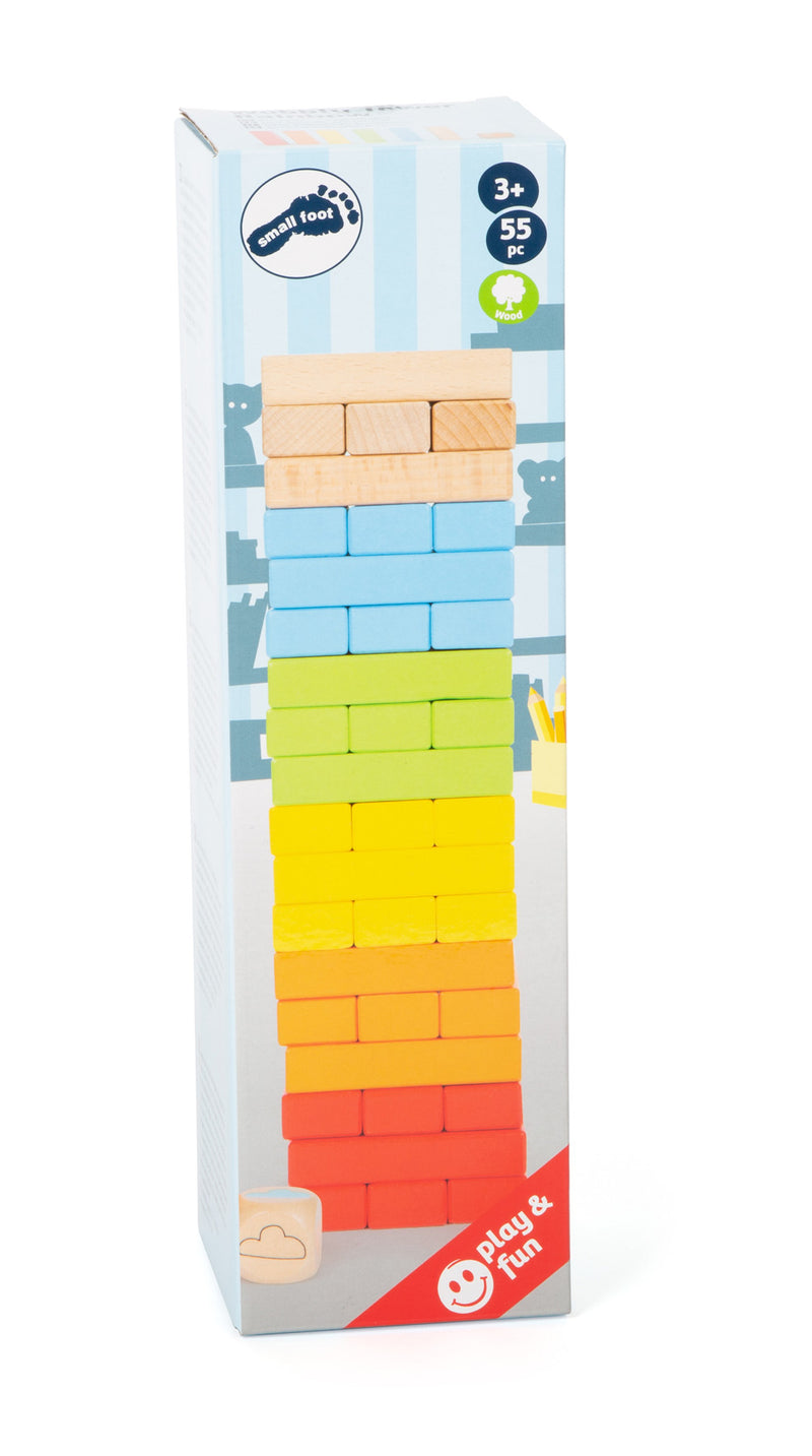 Small Foot  -  Houten Regenboog Wiebeltoren Spel