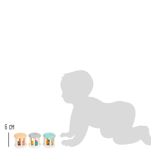 Small Foot - Houten Baby Ratel Pastel, 3st.