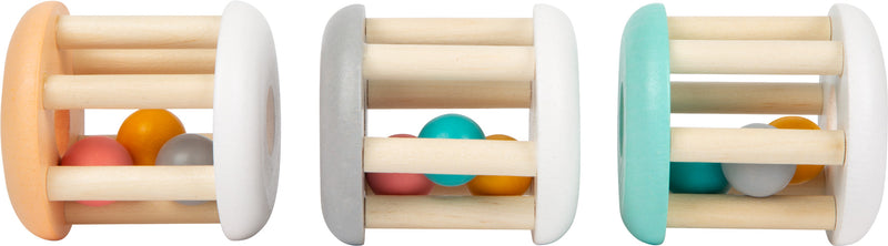 Small Foot - Houten Baby Ratel Pastel, 3st.