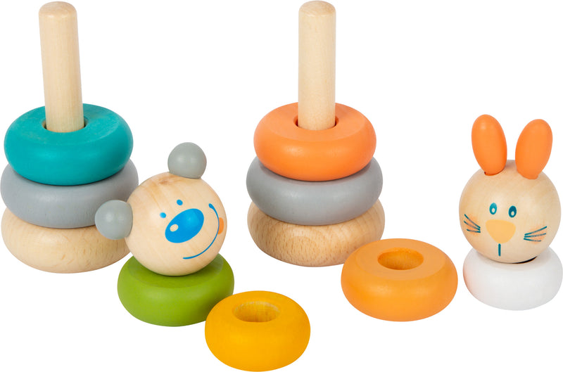 Small Foot - Houten Stapeltoren Dier Pastel, 6dlg.