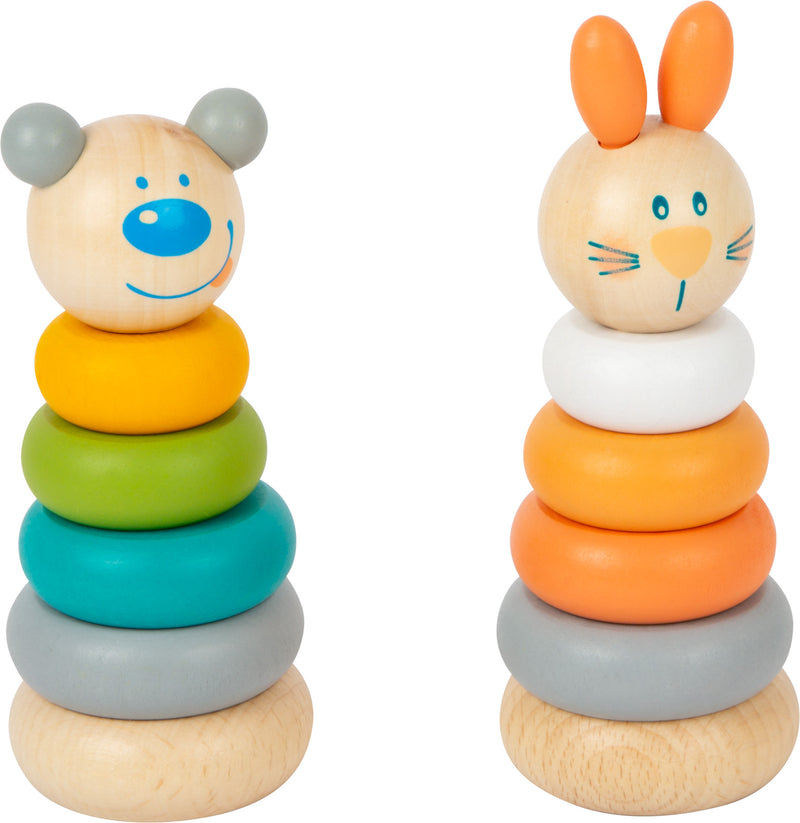 Small Foot - Houten Stapeltoren Dier Pastel, 6dlg.