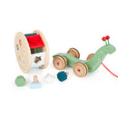 Small Foot - Houten Trekfiguur Vormenstoof Slak, 6dlg.