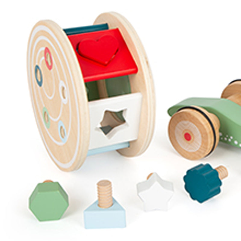 Small Foot - Houten Trekfiguur Vormenstoof Slak, 6dlg.