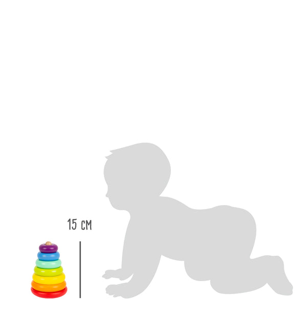 Small Foot - Houten Stapeltoren Regenboog, 7dlg.