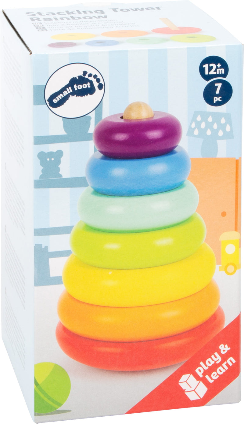Small Foot - Houten Stapeltoren Regenboog, 7dlg.