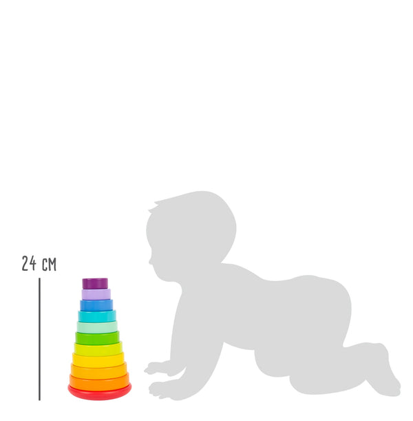 Small Foot - Houten Stapeltoren Regenboog, 11dlg.