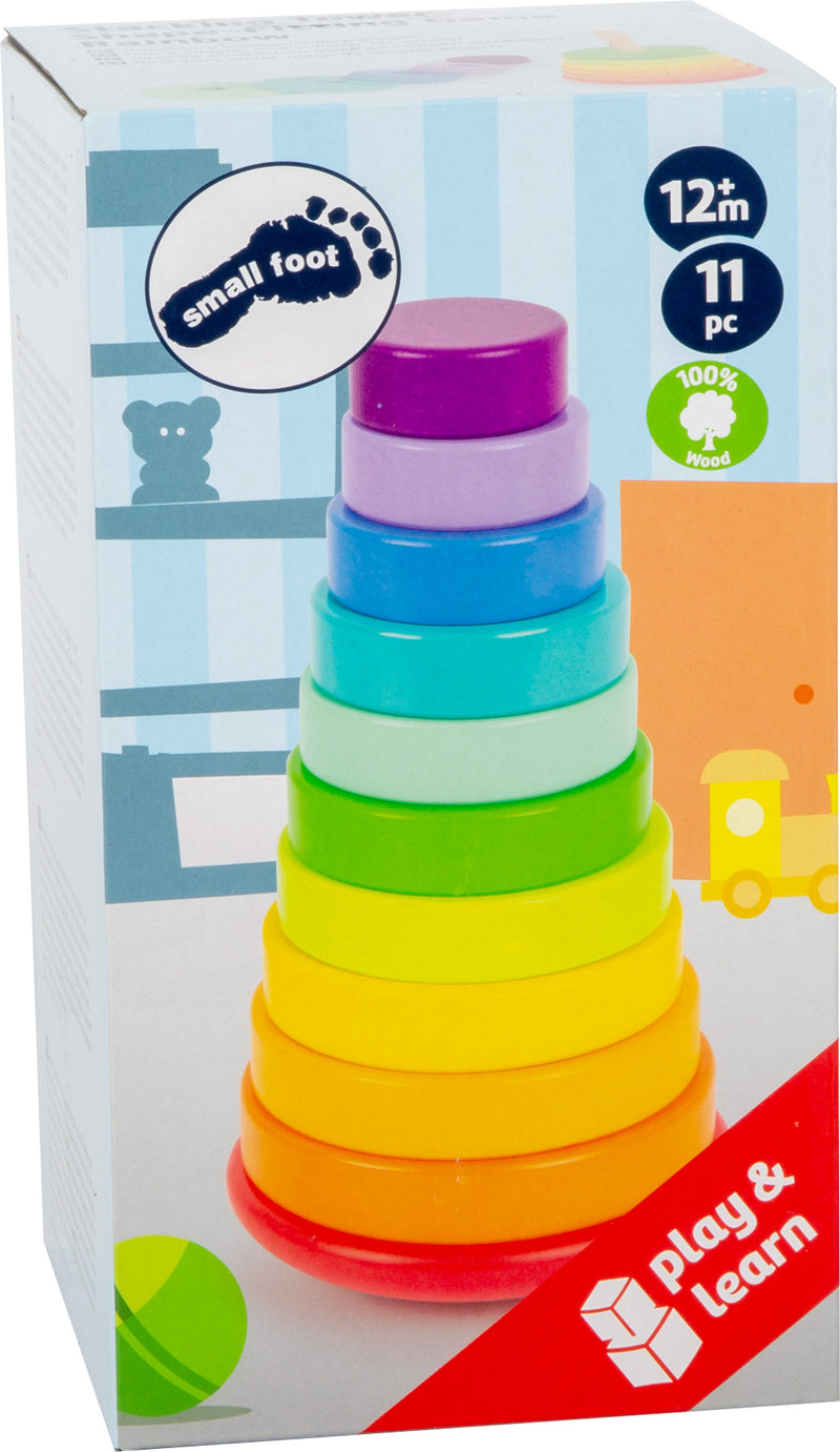 Small Foot - Houten Stapeltoren Regenboog, 11dlg.
