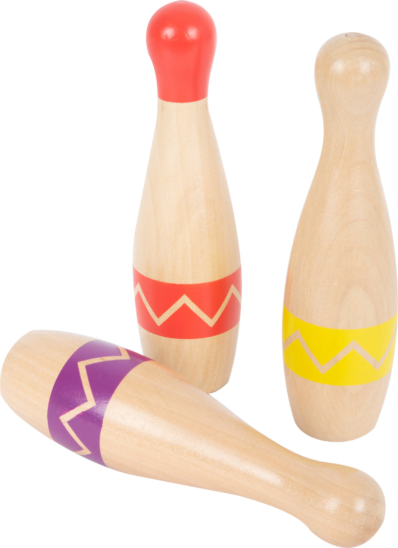 Small Foot - Houten Kegelspel met Zigzag Patroon, 11dlg.