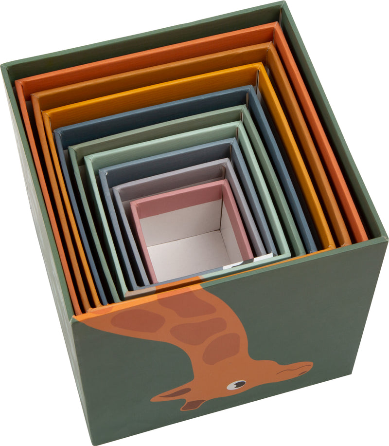 Small Foot  -  Stapelblokken Safari Karton, 10dlg.