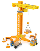 Small Foot - Houten Kraan Bouwplaats met Accessoires, 14dlg.