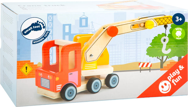 Small Foot - Houten Kraannwagen met Beweegbare Kraan