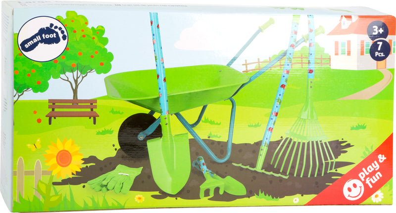 Small Foot - Tuingereedschap met Kruiwagen Groen, 8dlg.
