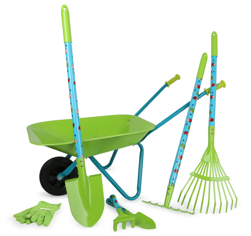 Small Foot - Tuingereedschap met Kruiwagen Groen, 8dlg.