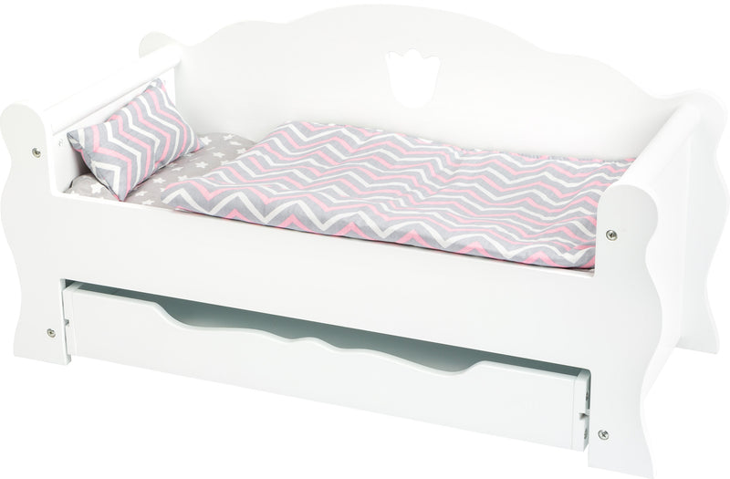Small Foot - Houten Poppenbed met Lade en Beddengoed, 4dlg.