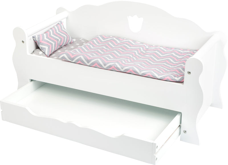 Small Foot - Houten Poppenbed met Lade en Beddengoed, 4dlg.