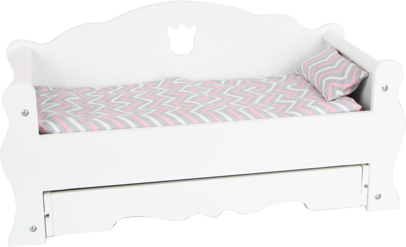 Small Foot - Houten Poppenbed met Lade en Beddengoed, 4dlg.