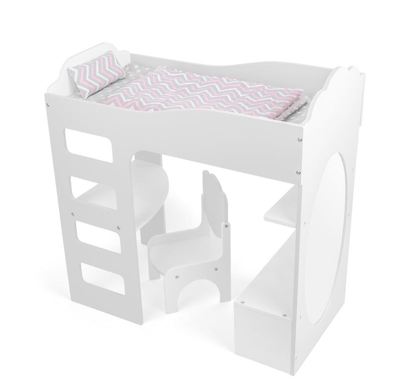 Poppen hoogslaper met bureau