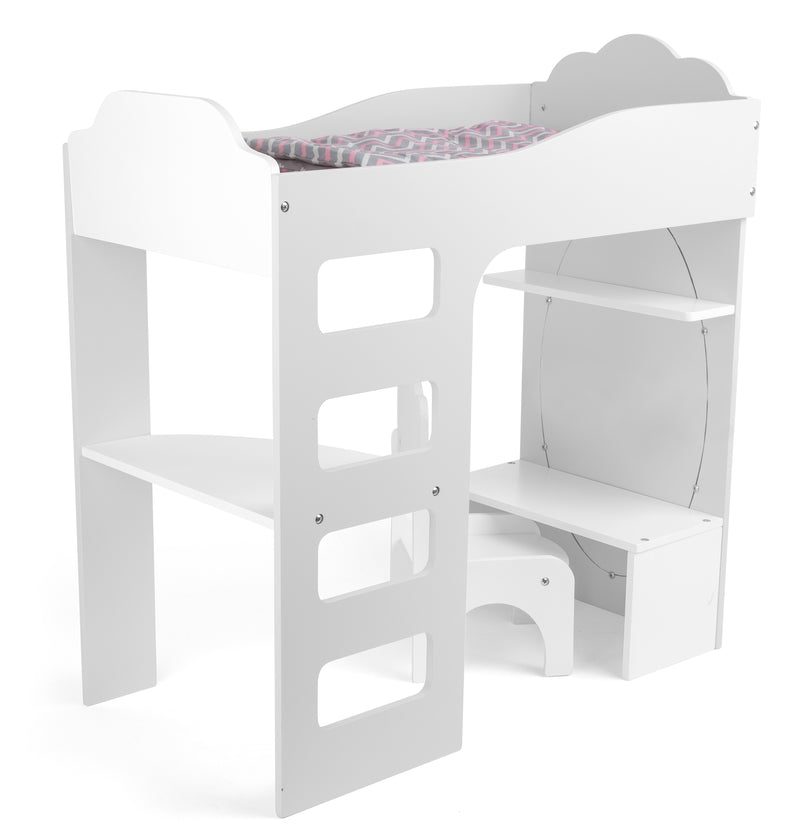 Poppen hoogslaper met bureau