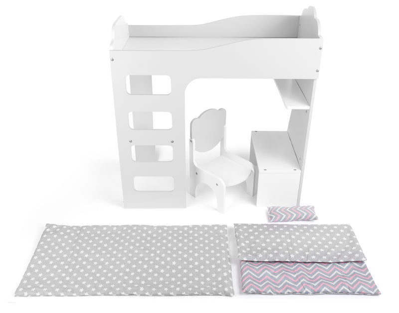 Poppen hoogslaper met bureau