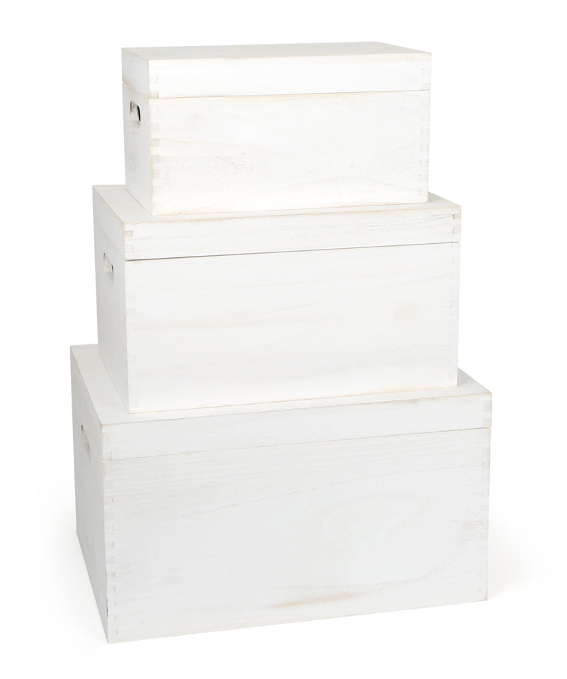 Witte houten kist
