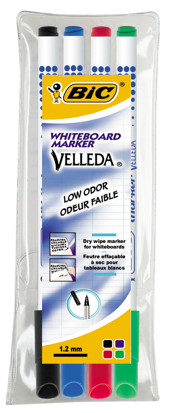 4 whiteboard markers bic 1.5mm ass. 1724