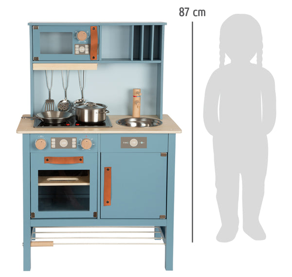 Small Foot  -  Houten Kinderkeuken Blauw, 7dlg.