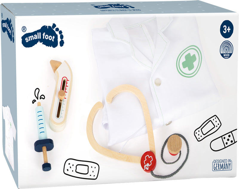Small Foot  -  Dokterjas met Houten Accessoires, 4dlg.