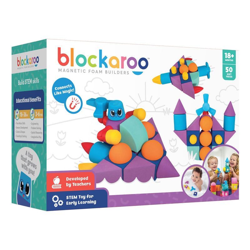 Blockaroo Magnetische Foam Blokken Builders Box, 50dlg.