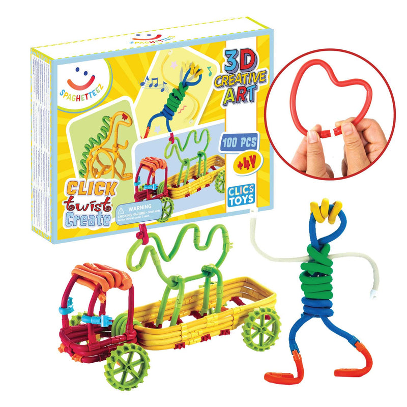 Spaghetteez 3D Art Flexibele Bouwstaafjes, 100dlg.