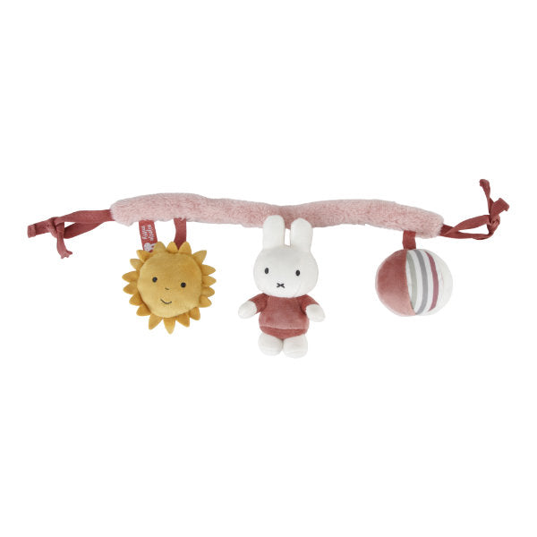 Nijntje Fluffy Wagenspanner + Geluid Roze