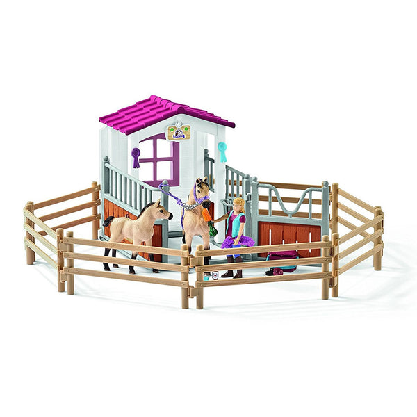 Schleich Paardenbox met Arabische Paarden en Verzorgster