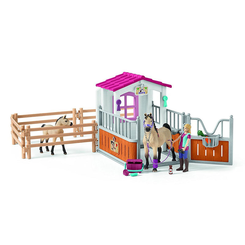 Schleich Paardenbox met Arabische Paarden en Verzorgster