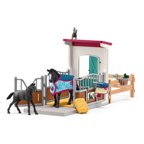 schleich HORSE CLUB Paardenbox met merrie en veulen - 42611