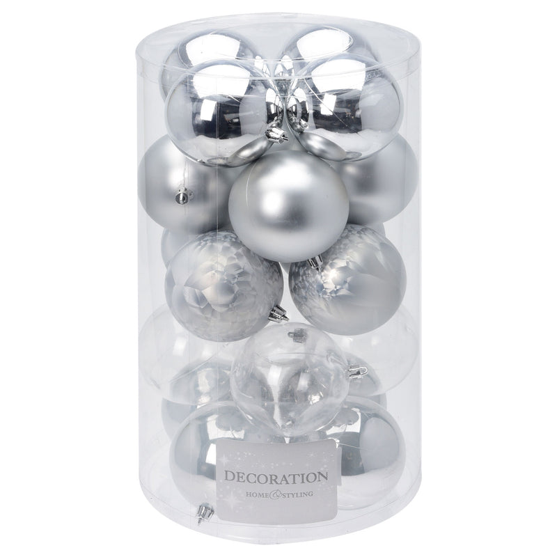 Kerstballen Zilver 8 cm, 20st.