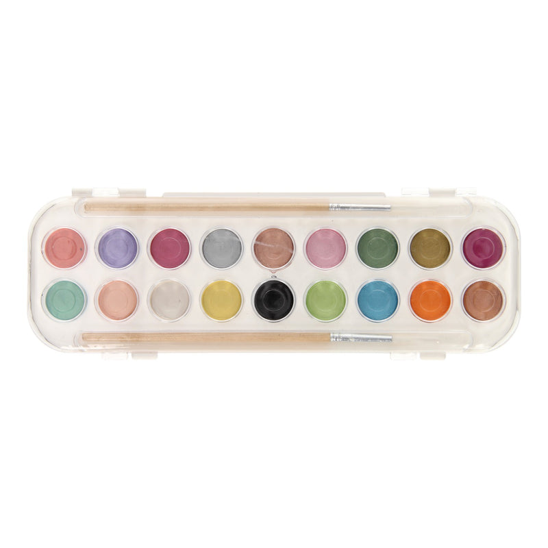 Waterverf set metallic 18-delig
