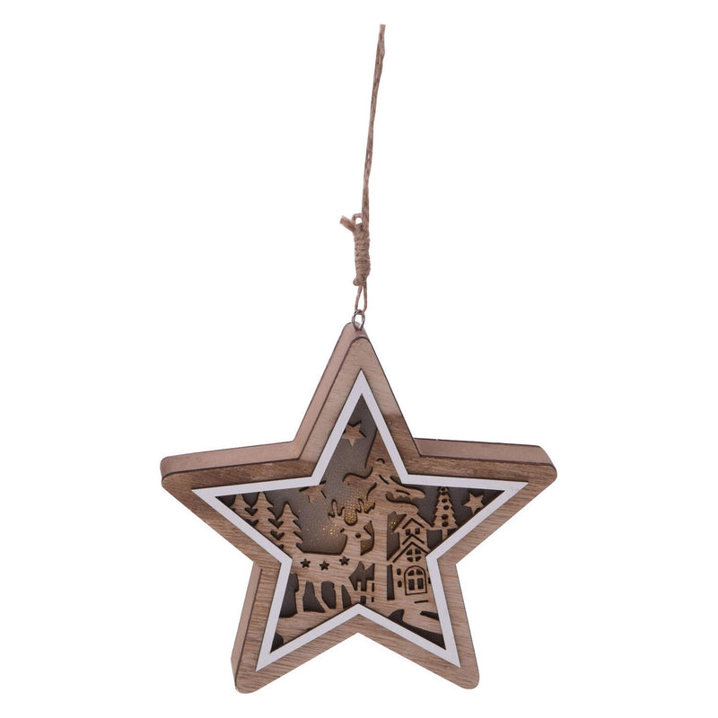Kersthanger Houten Figuur met LED