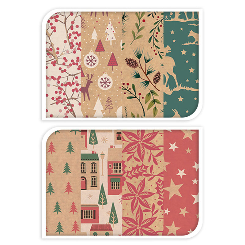 Inpakpapier Kraft Set Kerst